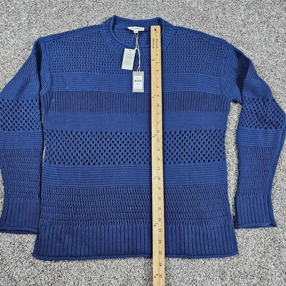 Haven Well Within Sweater Womens Medium Blue Roll Neck Pullover Organic Minimal